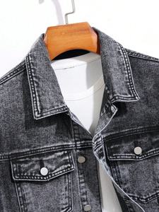 Hot Selling Casual <b>Denim</b> <b>Jacket</b> <b>with</b> Button Waterproof & Windproof Breathable Winter Design High Quality Demin <b>Jacket</b> for man - Product Image 5