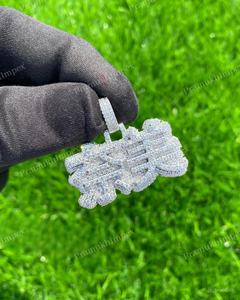 Personalizado VVS Moissanite encanto hecho a mano 925 plata esterlina Iced colgante nuevo diseño estilo Hip Hop joyería para fiestas mayorista - Product Image 2