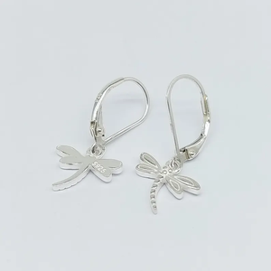 Dragonfly Earrings 925 Sterling Silver Handmade Dragonfly Lever Back Drop Dangle <b>Jewelry</b> Dragon Fly Charm Wholesale Suppliers - Product Image 2