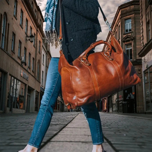 Sac de sport en cuir véritable, taille cabine, unisexe, sac de voyage en cuir à vendre - Product Image 3