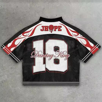 Camisetas deportivas de media manga Y2K para hombre, camiseta de fútbol americano, camisetas gráficas con número de rayas y cuello en V de malla transpirable, 2025