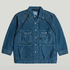 Veste en jean légère et usée pour homme, confortable et haute performance, veste en jean pour homme recouverte de - Product Image 2