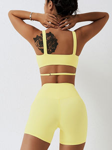 Ensemble de yoga 2 pièces taille haute pour femme avec logo personnalisé Taille Spandex/Polyester Matériau antibactérien respirant Gym Fitness Wear - Product Image 2