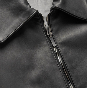 New Style Leather Men's Motorcycle Jacket Spring and Autumn Leather Jacket Embroidery Loose Baseball Leisure Leather Jacket - Product Image 5