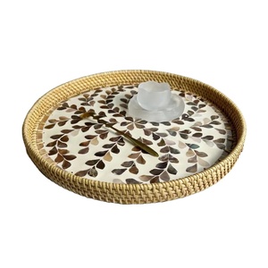 United Trade World's Best Rattan Mother of Tray Elegant Wood Trays for Home Decor Adding Style and Fctionality This Christmas - Product Image 1