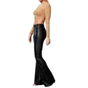 Hot New Trending Pantalones de cuero de oveja de estilo de mujer Diseño de moda de alta calidad para pantalones de cuero de invierno - Product Image 3