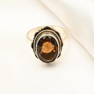 925สไตล์ Boho แฮนด์เมดสไตล์ Boho แหวนเงินผู้หญิงอัญมณีคลาสสิกโกเมนชุบโรเดียมเครื่องประดับงานแต่งงานของขวัญปาร์ตี้สำหรับ - Product Image 2