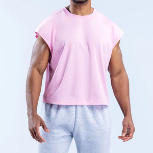 Camisetas de Tirantes Cortas Personalizadas con Bordado de Alta Calidad para Hombre, de Algodón, con Hombros Anchos y Corte Cuadrado, para Gimnasio y Running - Product Image 6