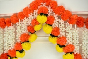 Toran Bandarwal ดอกดาวเรืองประดิษฐ์ของตกแต่งงานแต่งงานของตกแต่งบ้านของใหม่ของตกแต่งผนังของตกแต่งคริสต์มาสปีใหม่ดิวาลีปาร์ตี้สตริง - Product Image 3