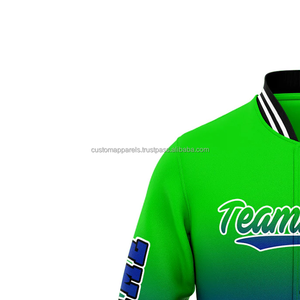 Chaqueta Varsity personalizada para hombre, cuello levantado, marca de moda, decoración bordada en la parte delantera, colección de firma - Product Image 5