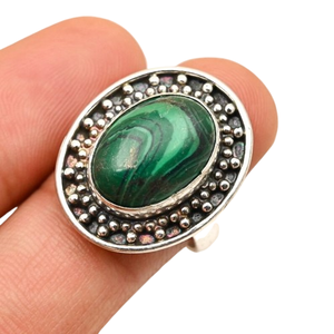 แหวนคลาสสิกสไตล์โบโฮ925สเตอร์ลิงเงินมรกตอัญมณีแฮนด์เมดเครื่องประดับสำหรับผู้หญิงโรเดียมของขวัญแต่งงานที่สมบูรณ์แบบสำหรับความรัก - Product Image 1