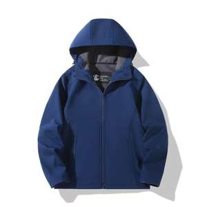 Chaqueta de Forro Polar Cortavientos con Cremallera Delantera y Cuello Alto con Capucha, Estilo Minimalista Informal, Delgada, Vintage, para Hombre, JAC22 JK0109 - Product Image 5