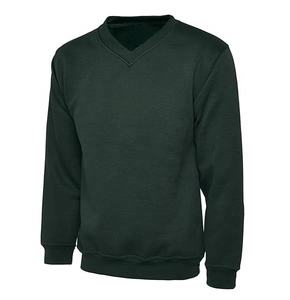 Streetwear en laine de daim Épaule tombante Logo personnalisé vierge Sweat à capuche en polyester avec ligne Sweatshirts à col en V pour hommes basiques, coton mélangé - Product Image 2