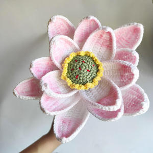 Fleurs artificielles au crochet faites à la main, motifs lotus et coquilles de graines, accessoires de photographie, décoration intérieure et bouquets de mariage - Product Image 5