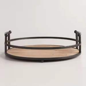 Plateau de service en bois fait à la main d'une seule pièce de qualité supérieure Plats et assiettes en couche plaquée de couleur noire - Product Image 4