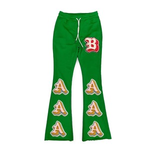 Vente en gros 100% coton pantalon de survêtement évasé pour homme 3D pour survêtements en polaire à impression bouffante avec pantalon de survêtement empilé personnalisé - Product Image 4