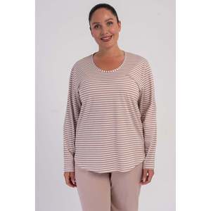 KADIN P.SUPREM XXL O YAKA UZUN KOL PIJAMA TAKIM - สีเบจ - สีเบจ - Product Image 2