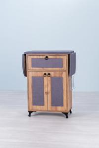 Tabla de planchar plegable / Armario para planchar – Estructura de pino, diseño floral marrón - Product Image 3