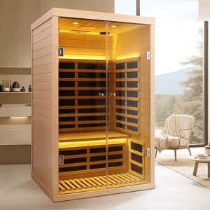 1780W Hemlock Far Infrared Container House for 2 Person Low EMF Double Glass Door Built-in Power & Prep Space for Warranty - Product Image 2
