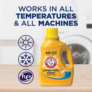 ARM & HAMMER Powerfully Clean Liquid Laundry <b>Detergent</b>, Clean Burst Scent, 105 Loads, 105 fl oz - Product Image 2