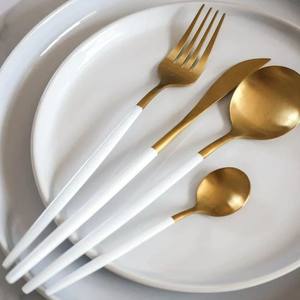 Juego de cubiertos de acero inoxidable ecológico Juegos de cubiertos chapados en oro Juego de Cubiertos de utensilios de cocina más vendido - Product Image 2