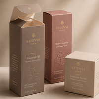 Boîte de sérum pour le visage personnalisée avec logo, matériaux recyclés écologiques, estampage à chaud or mat, doublure en éponge, laminage mat