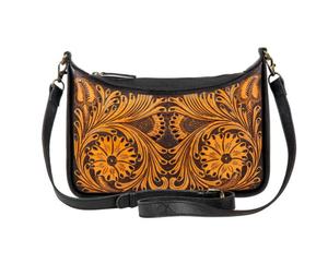 Handmade Genuine Leather Western Style Crossbody Purse and Shoulder <b>Handbag</b> Set Waterproof Vintage Zipper Closure for <b>Travel</b> - Product Image 4