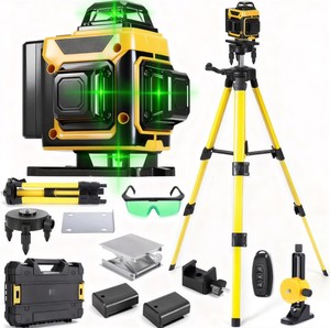 16 Lignes 4x360 °   Niveau laser vert – Laser croisé auto-nivelant avec trépied, télécommande et support réglable - Product Image 1