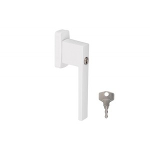 Tirador de ventana rectangular con llave PAX L35/45 Blanco 9016 - Product Image 1