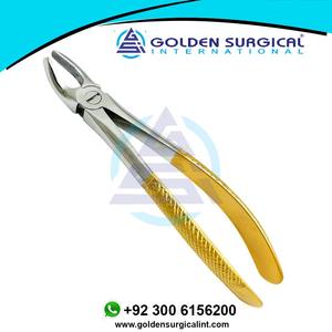 Pince d'extraction de dents des molaires supérieures à poignée dorée droite - Product Image 2