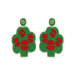 Pendientes de conejito bonitos hechos a mano, Pendientes colgantes con cuentas verdes y blancas, joyería de diseño Animal único para mujer - Product Image 3