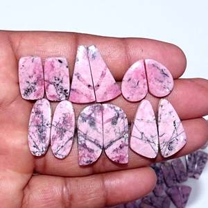 Par de Rodonitas Naturales Sueltas, Proveedor de Gemas de Cuarzo de la India, Precio al por Mayor, Alta Calidad para la Fabricación de Joyas - Product Image 2