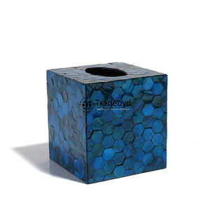 Elegante Caja de Pañuelos con Incrustaciones de Flores de Primera Calidad, Diseño Floral Grabado, Portapañuelos Único para Mesa de Salón Tradebyd - Product Image 4