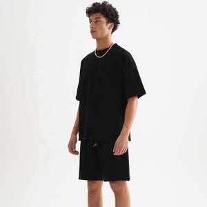 Vêtements vendeur été hommes tenue deux pièces shorts t-shirt rue décontracté 2 pièces pantalon t-shirt hommes ensembles - Product Image 3