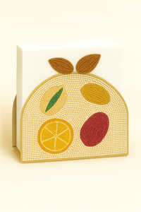 Base beige avec oeil turquoise broderie porte-serviettes artistique perlage maison & café décor maisons restaurants logo personnalisé - Product Image 2