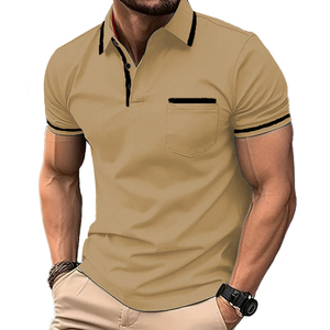Polo T-shirt 2026 de haute qualité unisexe à motifs avec poches boutonnées, anti-rétrécissement, séchage rapide pour le golf, idéal pour la broderie de logo, T-shirt pour homme - Product Image 4