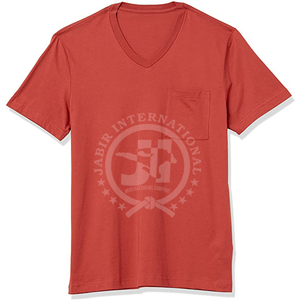 Camiseta sólida con cuello en V para hombre, camisetas lisas de alta calidad con estampado personalizado para hombre, Camiseta básica, ropa de gimnasio con cuello en V para hombre, OEM - Product Image 1