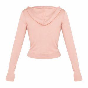 Sweat-shirts pour femmes, coupe ajustée, fermeture éclair, vêtements de sport, tissu extensible en tricot, mélange de poly et de spandex, 220-260 GSM, vêtements décontractés - Product Image 6