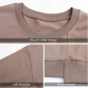 Sweat-shirt à col rond surdimensionné pour homme, couleur unie, tricot en coton, pull décontracté d'hiver, broderie perlée - Product Image 6