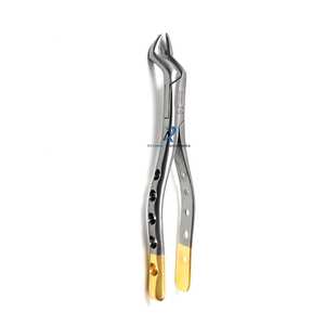 Instrumento Dental con mango dorado de acero inoxidable Premium, fórceps de extracción molar superior derecho para Manual de extracción de dientes quirúrgicos - Product Image 5