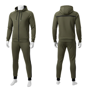 Conjunto Deportivo Casual Amarillo Personalizado para Hombre, Estilo Urbano, en Felpa Francesa, con Cintas en Contraste, para Primavera, Otoño e Invierno - Product Image 5