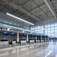 Luminaire suspendu linéaire LED en aluminium de 1200 mm pour hall d'arrivée d'aéroport, 6000K, intensité variable, lampe de plafond pour terminal