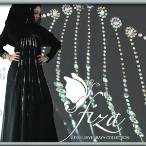 Abaya noire pleine pierre pour femmes musulmanes Tenues d'événement - Product Image 1