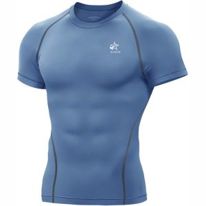 Camisa de compresión de media manga para hombre Bjj MMA Rash Guard Camisa de entrenamiento de compresión Gimnasio y entrenamiento Ropa de compresión sostenible - Product Image 1
