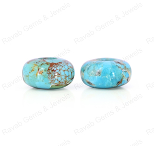 Top Quality Blue Arizona Copper Rondelle 14X8mm With 5mm Size Big Hole Size Loose Gemstone <b>Beads</b> for Making Fashion Jewelry - Product Image 3