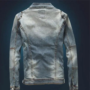 New Design Custom High Street Stand Collar Breathable Denim <b>Jacket</b> for <b>Men</b> Stylish <b>Running</b> Eco-Friendly - Product Image 2