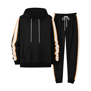 2025 venta al por mayor de invierno de los hombres de 2 piezas con capucha pantalones de chándal conjunto de peso pesado polar Jogger chándal Regular Fit Unisex 100% poliéster - Product Image 2