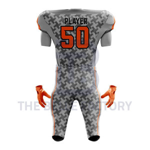 Ropa Deportiva de Fútbol Americano con Logotipo Personalizado de Alta Calidad, Impresión por Transferencia de Calor Transpirable, Número Impreso, MOQ Bajo de 10 Conjuntos, Venta al Por Mayor - Product Image 3