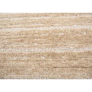 พรมขนสัตว์และไหมถักมือสีเบจและสีน้ำตาลลายทาง  ผ้าฝ้ายออร์แกนิกสำหรับห้องนั่งเล่น พรมปูพื้นจากเส้นใยปอกระเจา-Aiws-3008(Cs-01) - Product Image 3