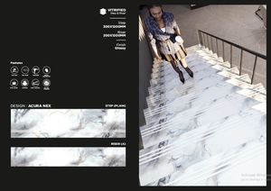 Màu trắng 1200x200 & 1200x300mm Kích thước phong cách Châu Âu cầu thang nội thất không trượt gạch bước vững chắc với vitrified gạch cầu thang - Product Image 4